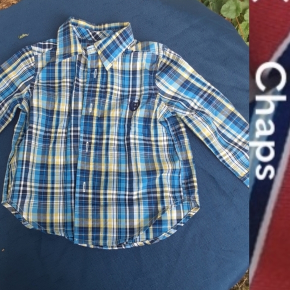 Size 12 months baby boys plaid Chaps long sleeve shirt - Picture 8 of 9